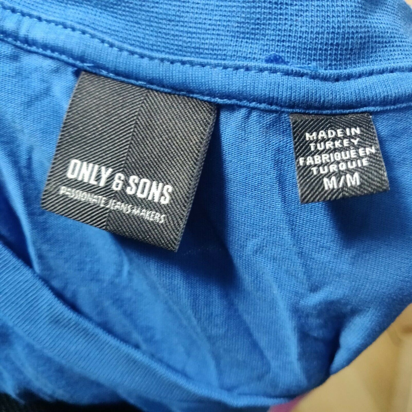 Only & Sons Blue T-shirt Miami Print Men Size Medium