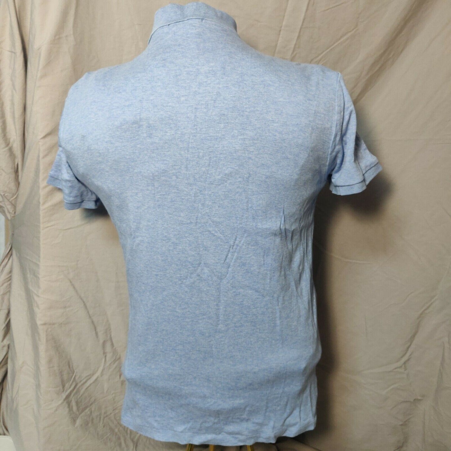 Polo Ralph Lauren Blue Polo Shirt Short Sleeve 1/4 Button Men Size Medium