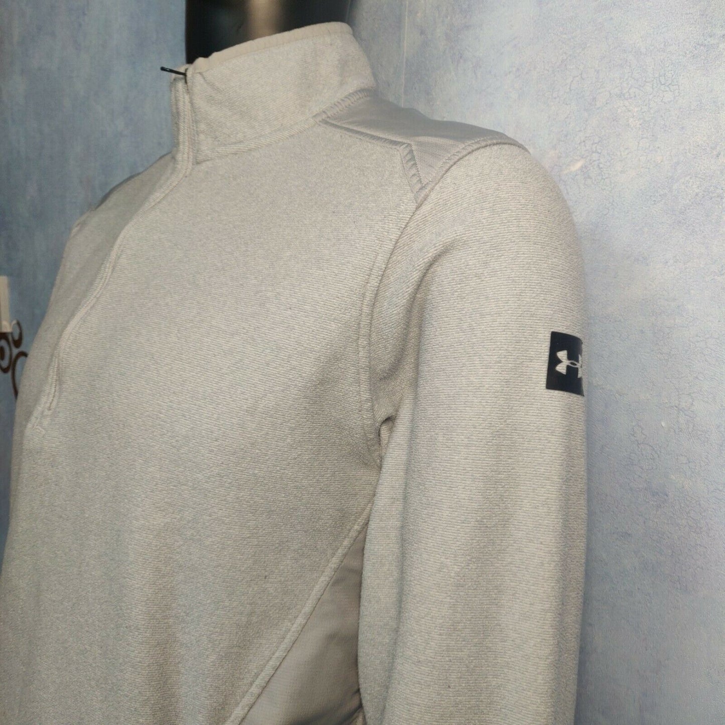 Under Armour Coldgear Grey Loose Sweatshirt 1/4 Zip Men Size Medium