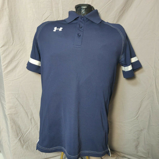 Under Armour Heatgear Navy Loose Polo Shirt Men Size Small