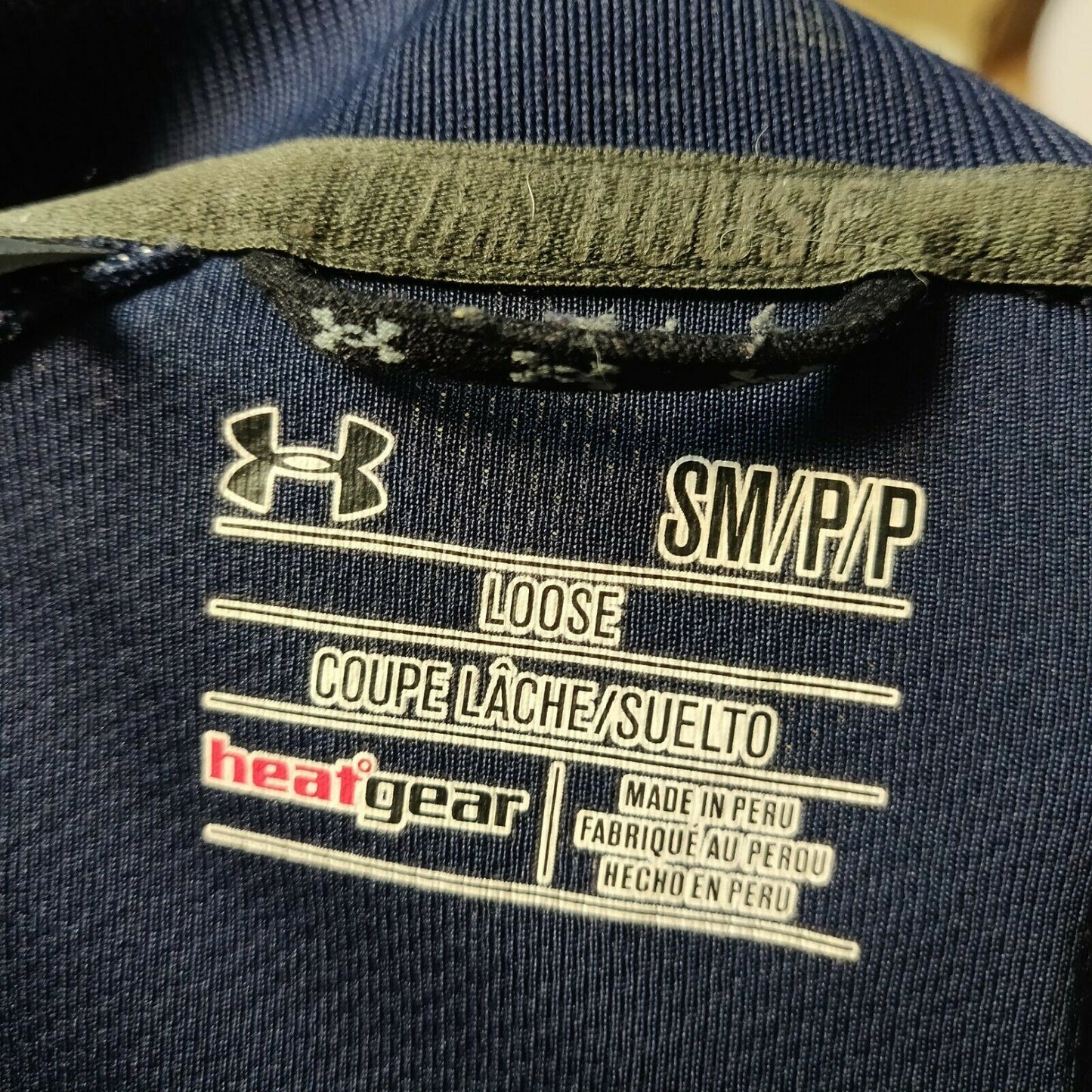 Under Armour Heatgear Navy Loose Polo Shirt Men Size Small