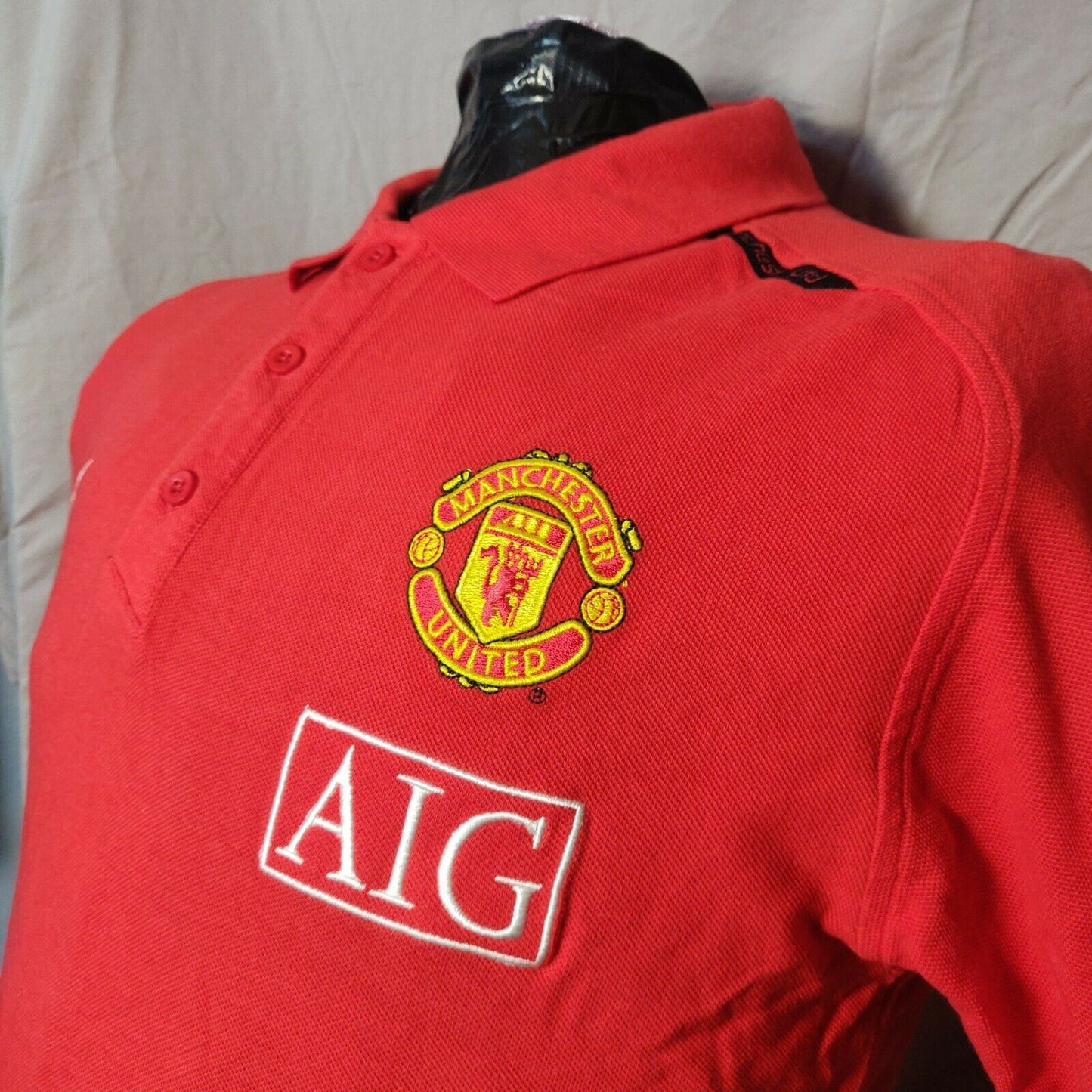 Manchester United Vintage Red Nike Polo Shirt Men Size Large