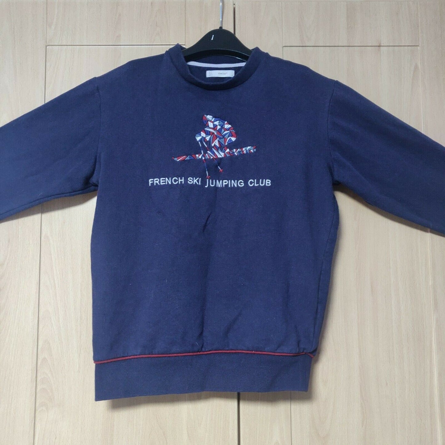 Celio French Ski Jumping Club Blue Sweatshirt Men Size Medium