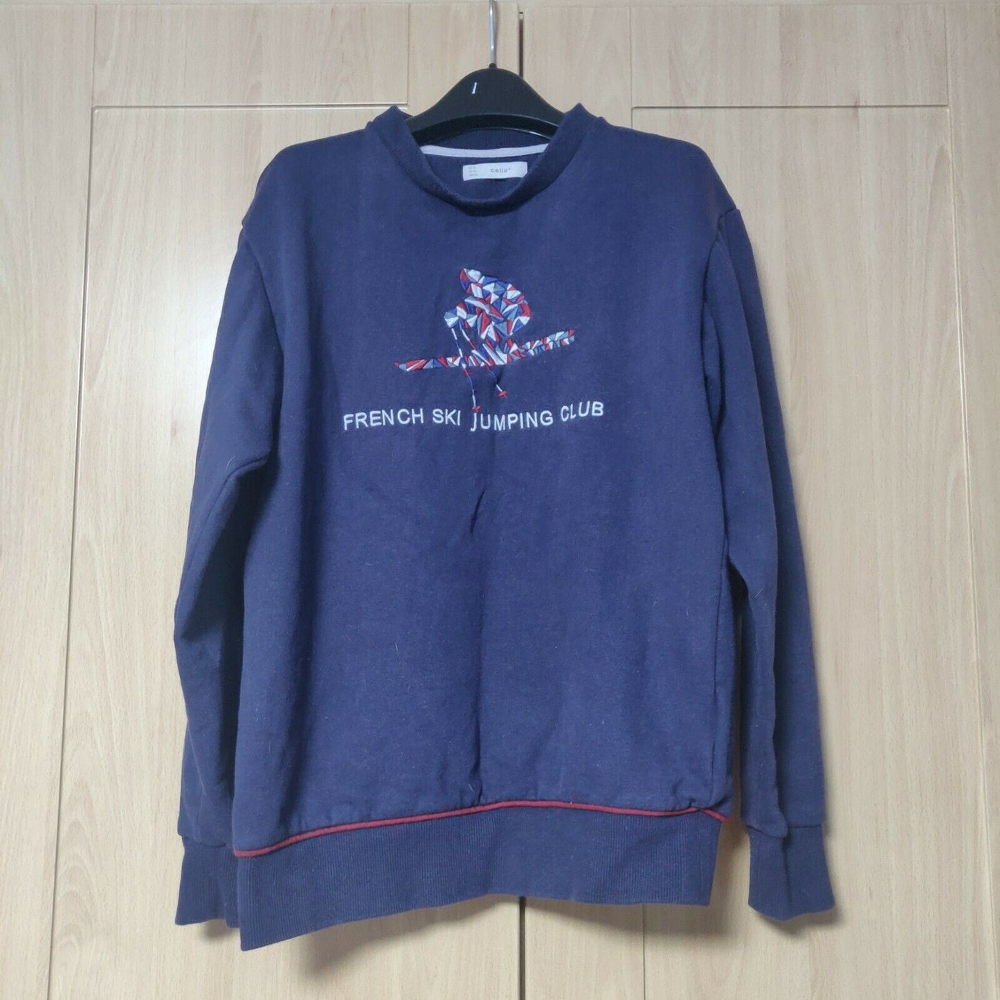 Celio French Ski Jumping Club Blue Sweatshirt Men Size Medium