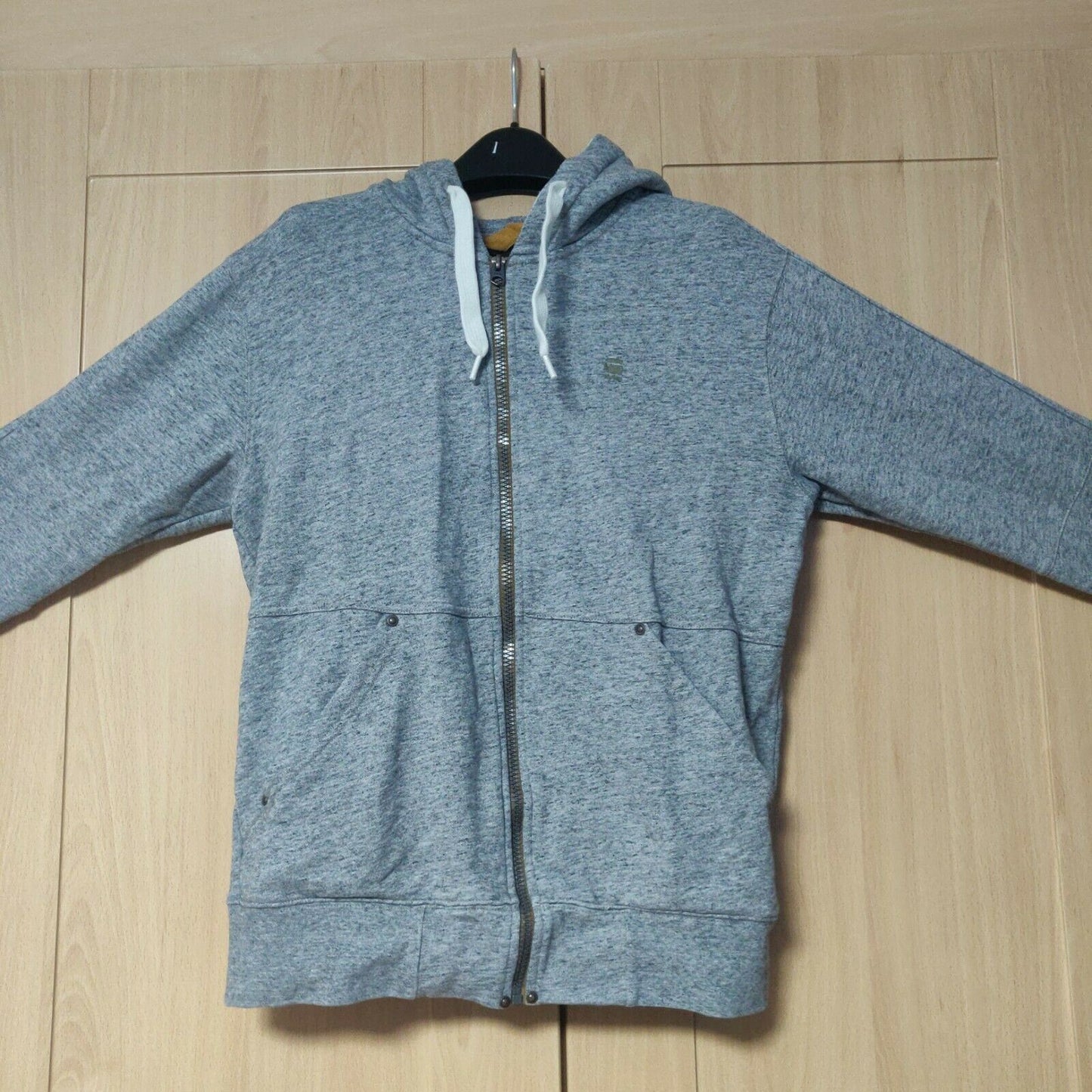 G Star Raw Grey Pullover Full Zip Hoodie Men Size Medium