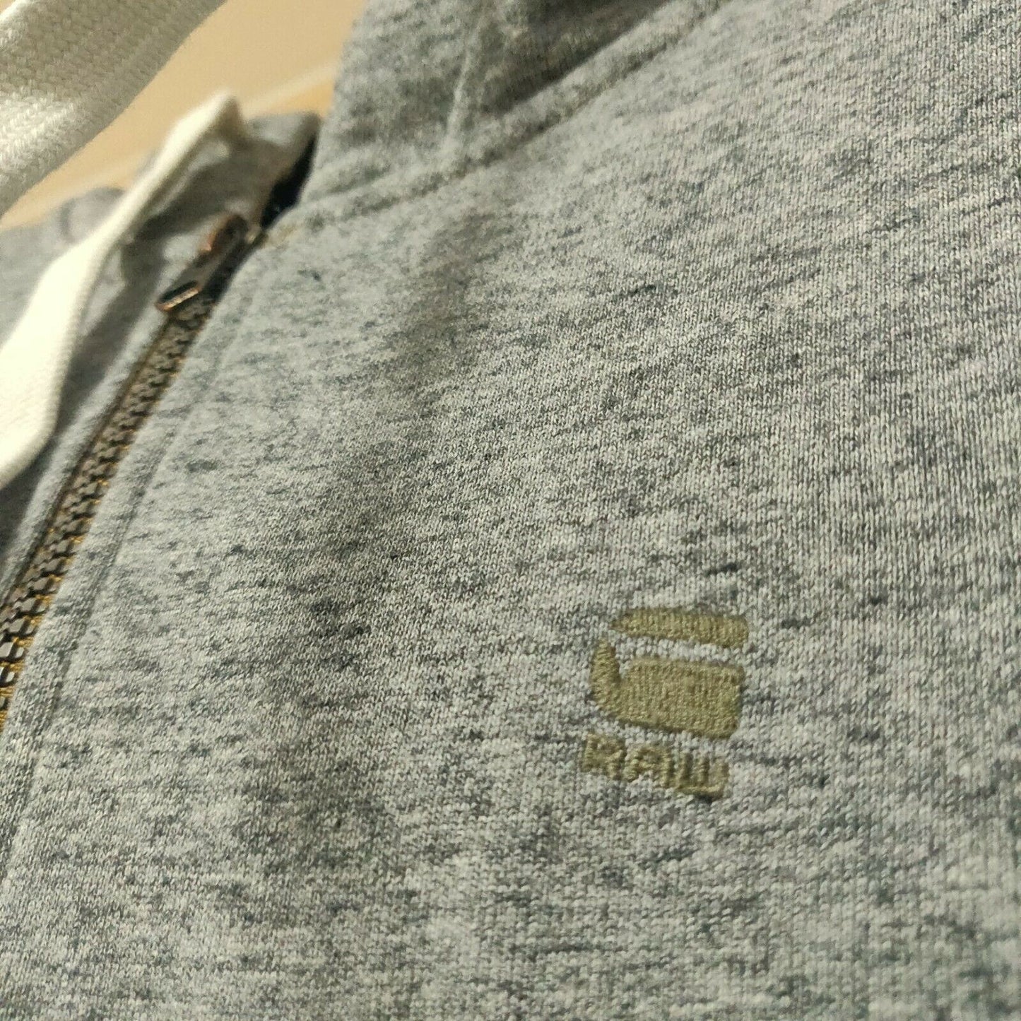 G Star Raw Grey Pullover Full Zip Hoodie Men Size Medium