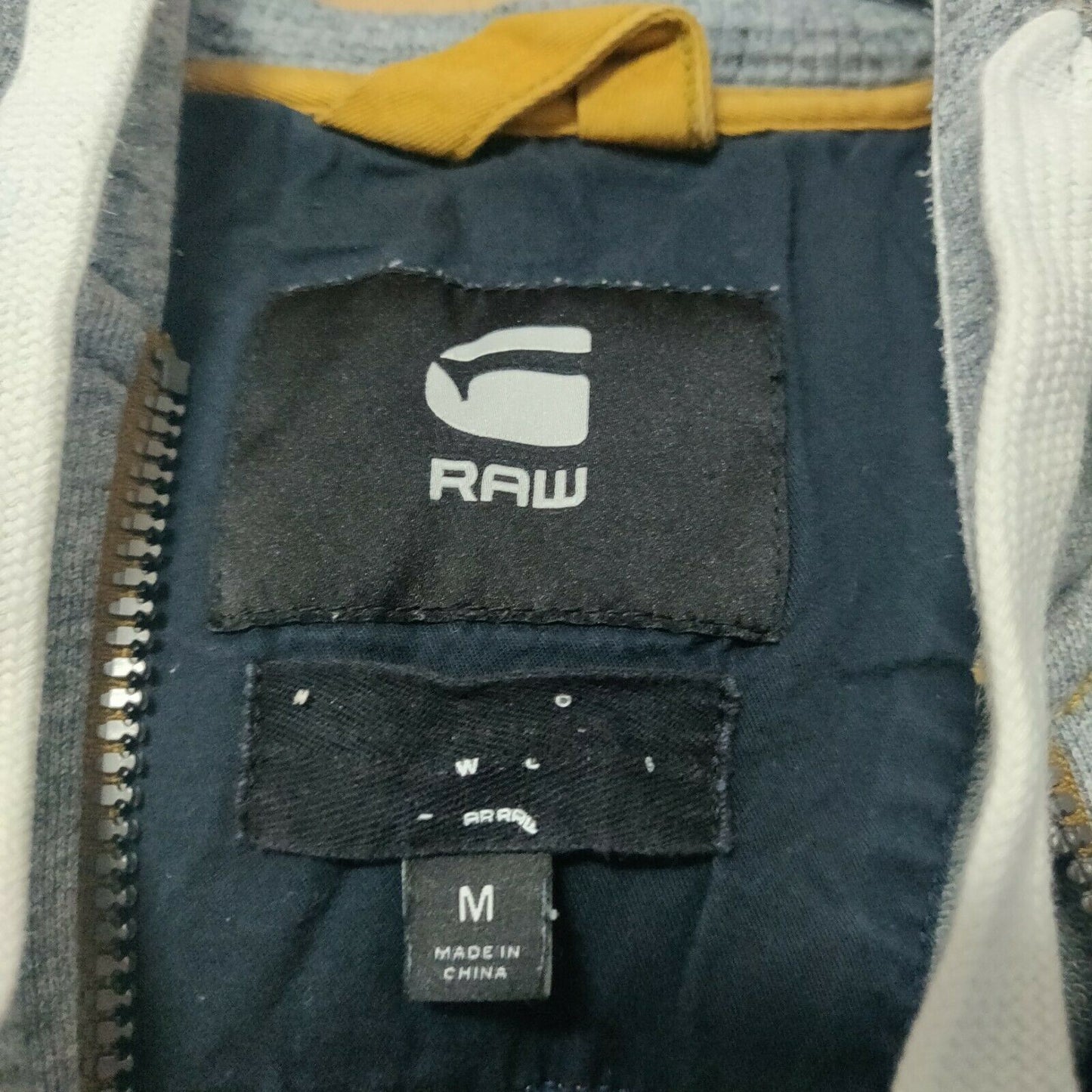 G Star Raw Grey Pullover Full Zip Hoodie Men Size Medium