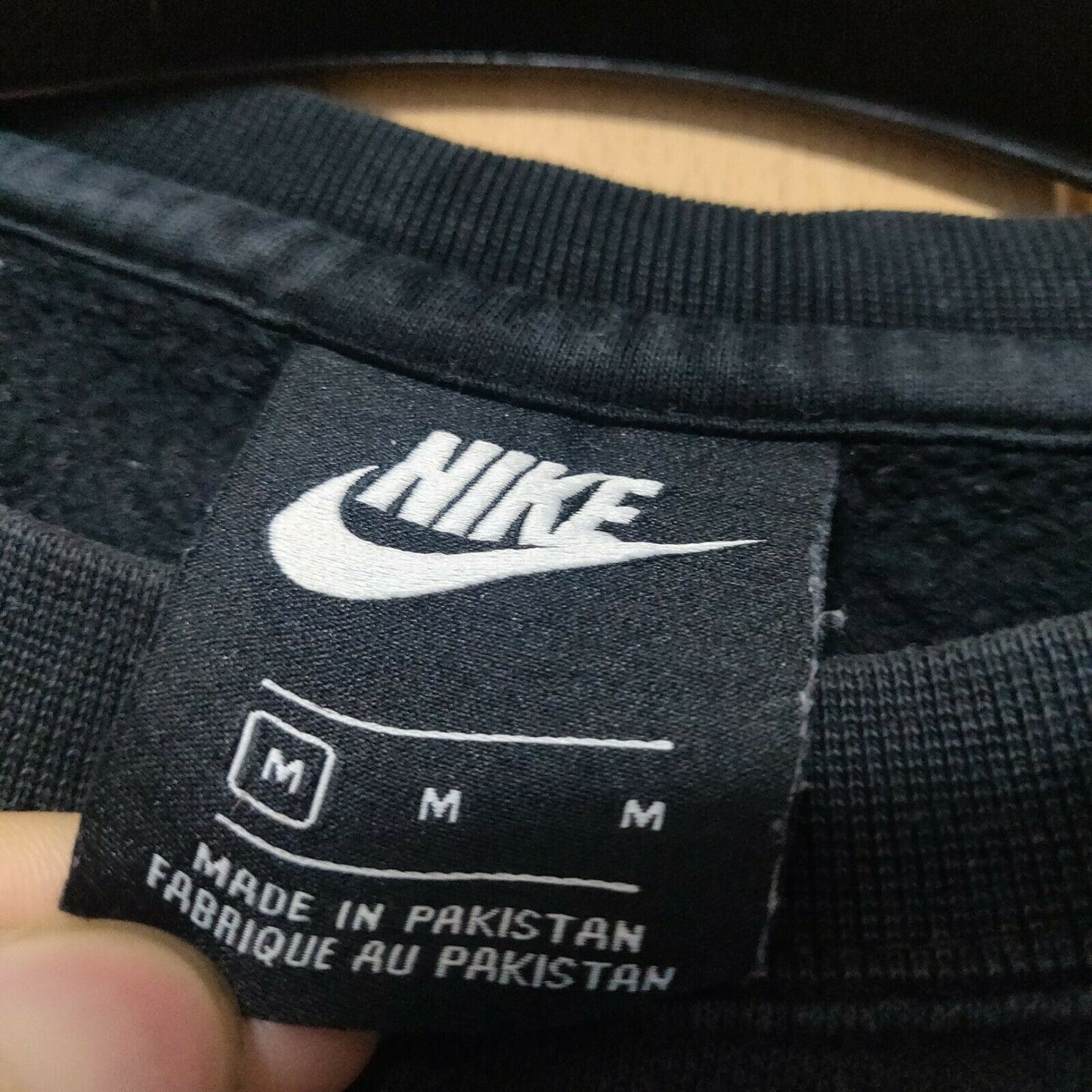 Nike Black Sweatshirt Logo Embroidered Men Size Medium