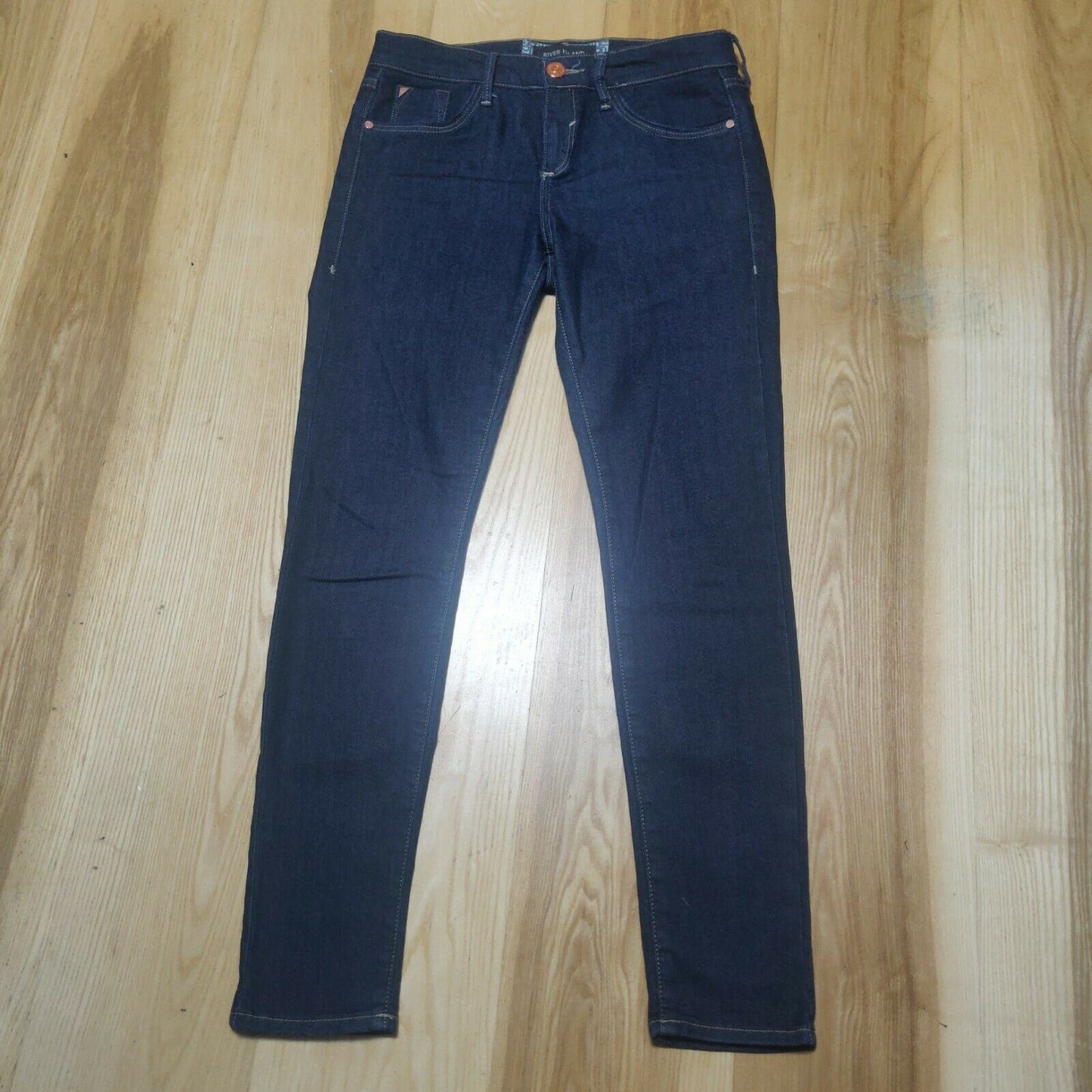River Island Dark Blue Skinny Jeans Women Size 29W/28L