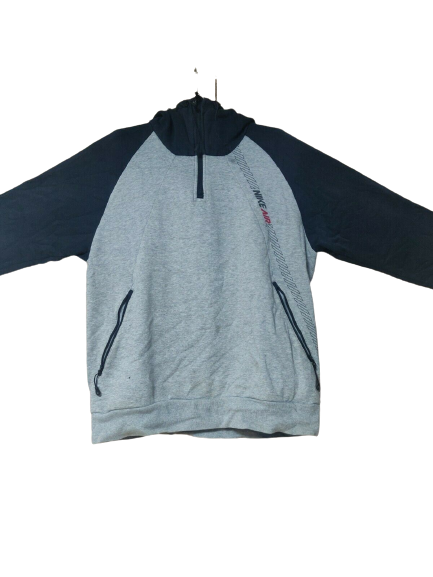 Nike Air Grey Vintage Half-Zip Pullover Hoodie Men Size Medium UK 38/40