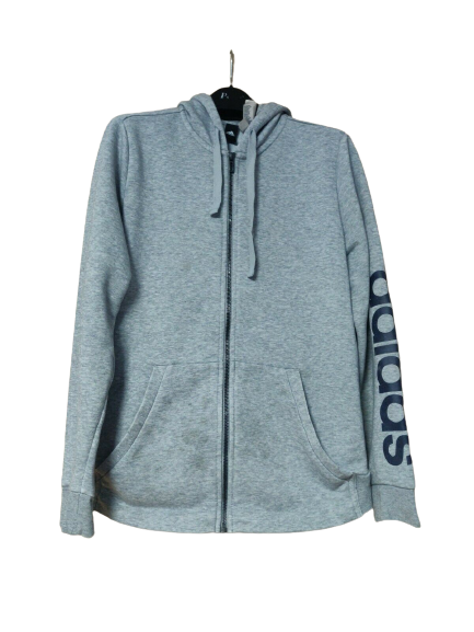 Adidas Grey Full Zip Hoodie Men Size Medium