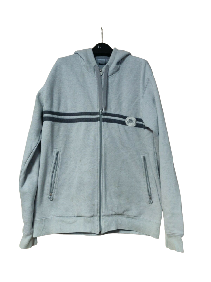 Nike Vintage Grey Full Zip Hoodie Men Size Large