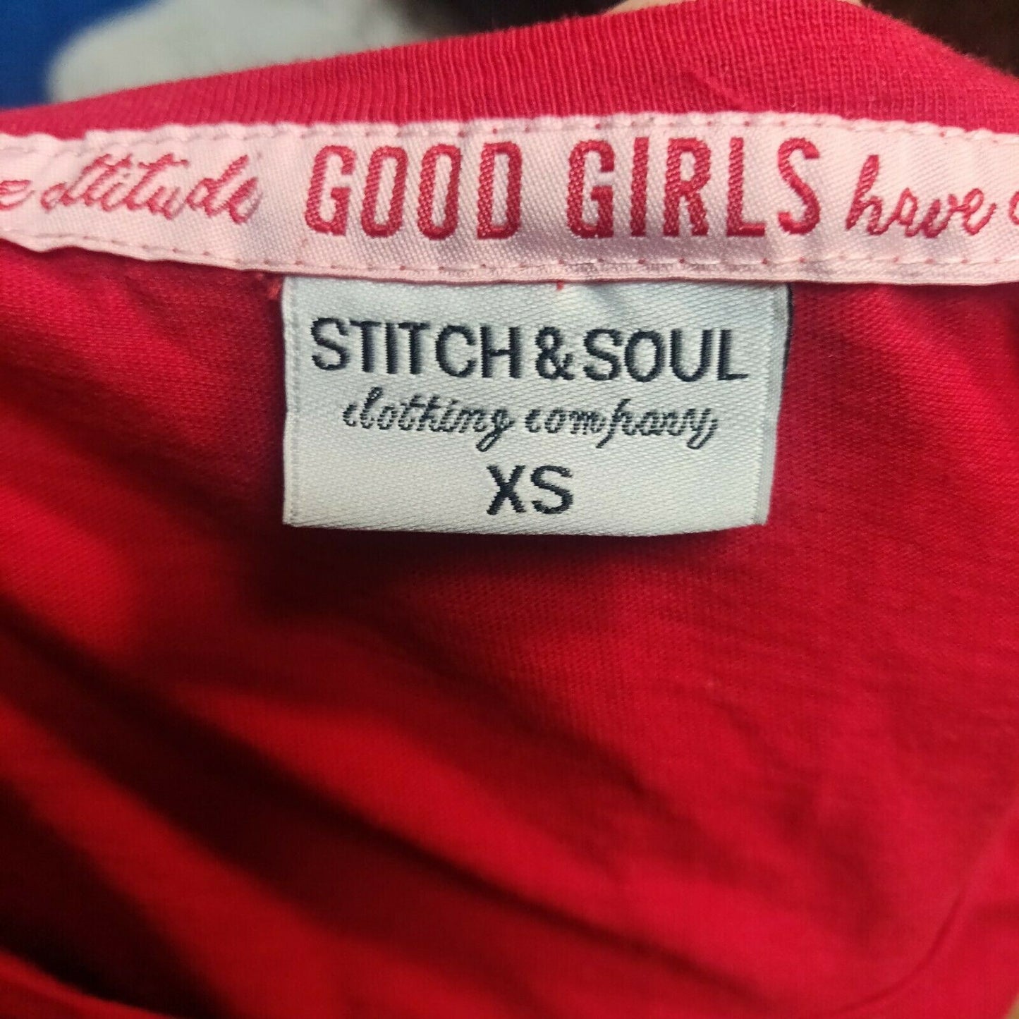 Stitch & Soul Red T-shirt "Good Girls Have Attitude" Women Size XS