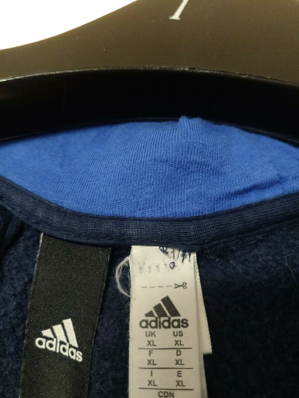 Adidas Navy Full Zip Hoodie Long Sleeve Men Size XL