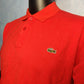 Lacoste Red Polo Shirt 1/4 Button Men Size XL