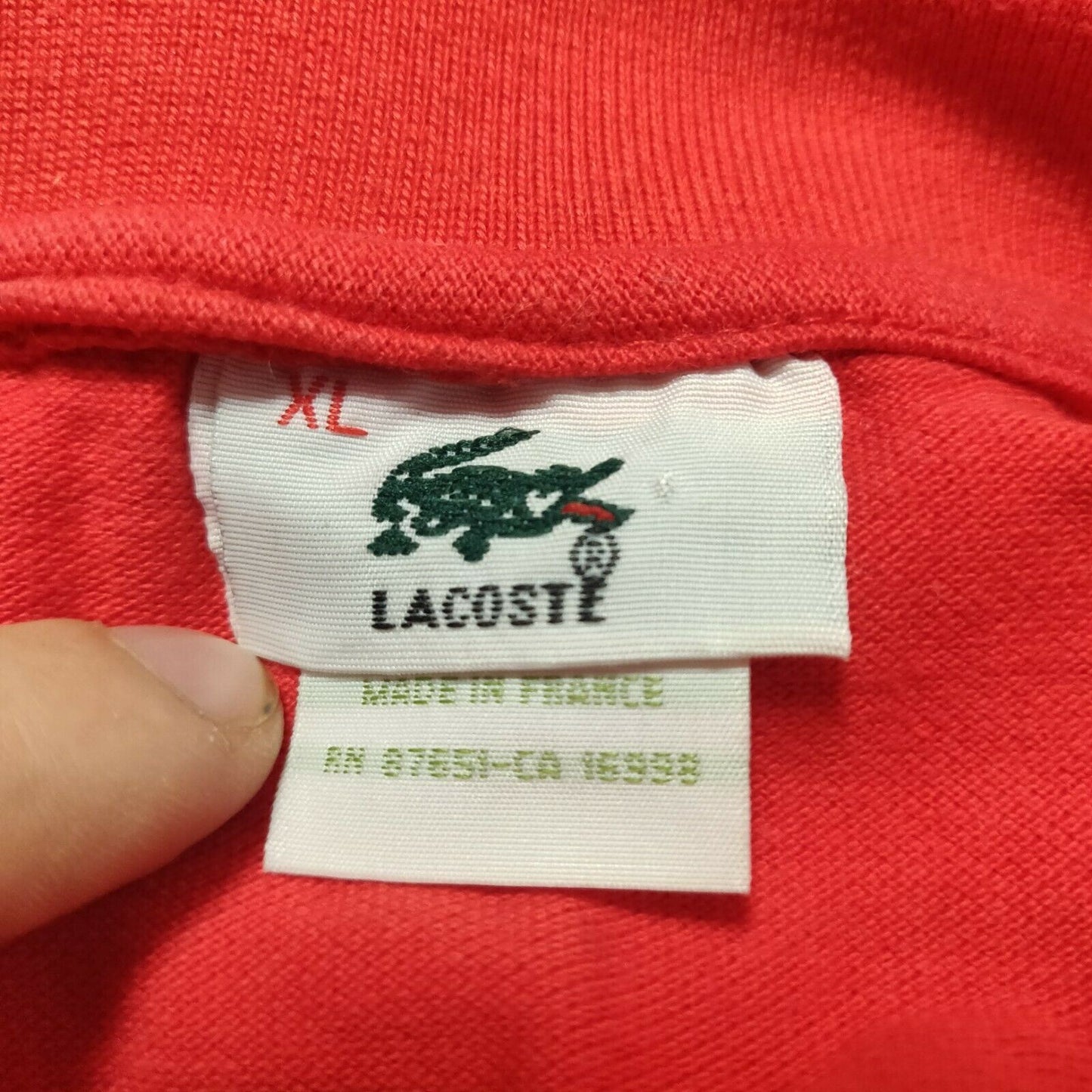 Lacoste Red Polo Shirt 1/4 Button Men Size XL