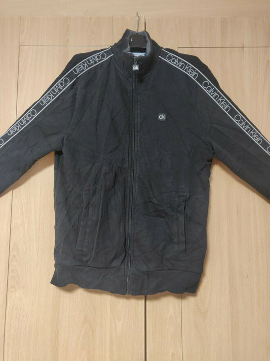 Calvin Klein Black Full Zip Sweatshirt Tech Jersey Men Size Medium