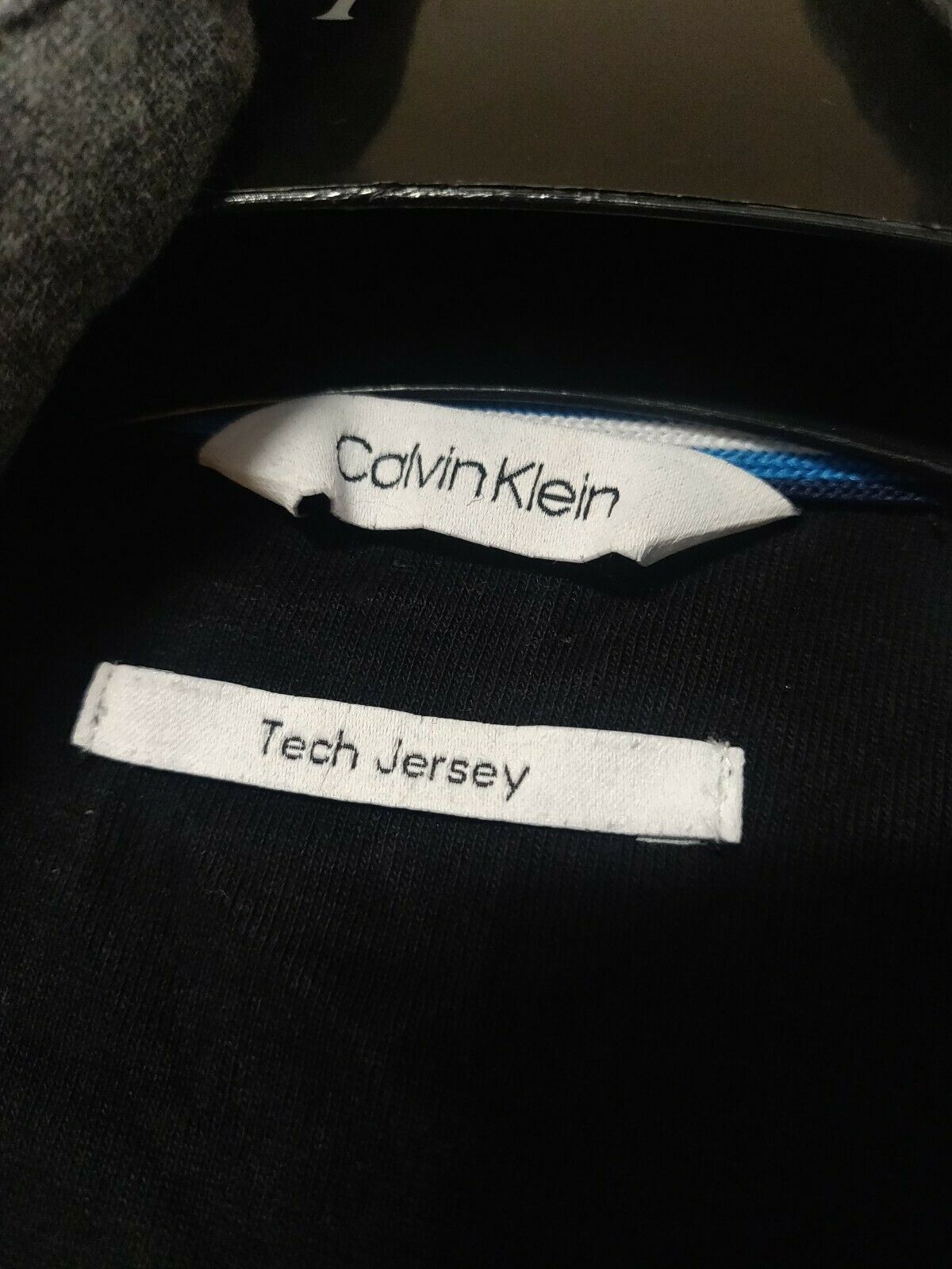 Calvin Klein Black Full Zip Sweatshirt Tech Jersey Men Size Medium