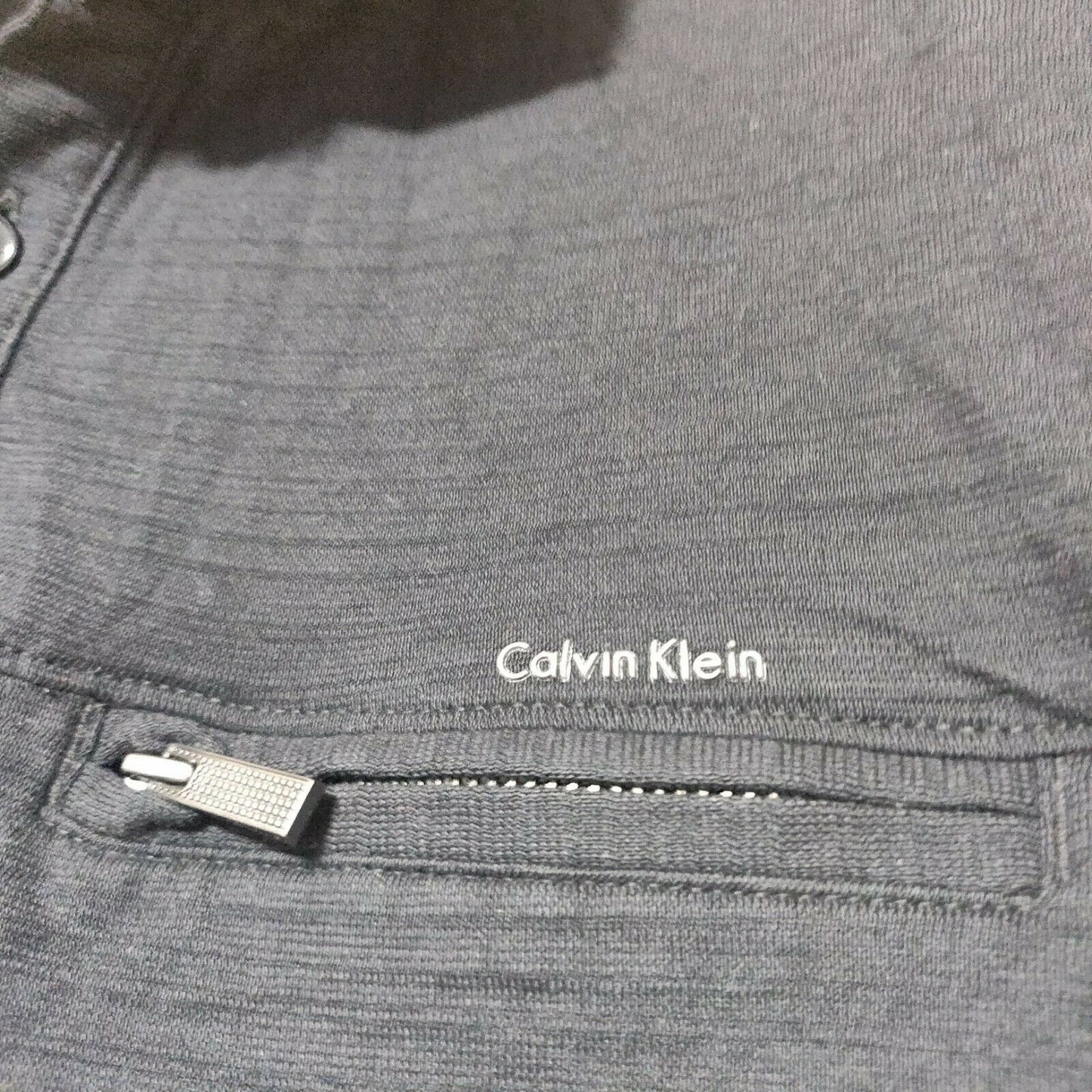 Calvin Klein Black 1/4 Button Polo Shirt Men Size Medium