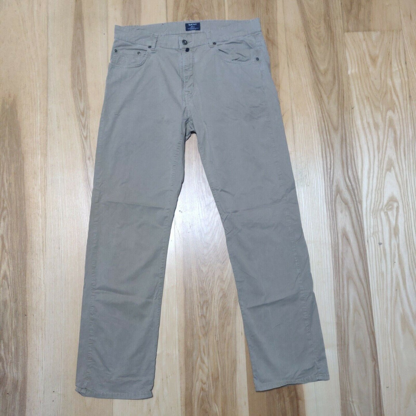 Gant Beige Chinos Trousers Regular Fit Men Size 34W/32L