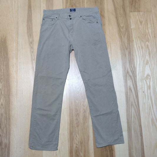 Gant Beige Chinos Trousers Regular Fit Men Size 34W/32L