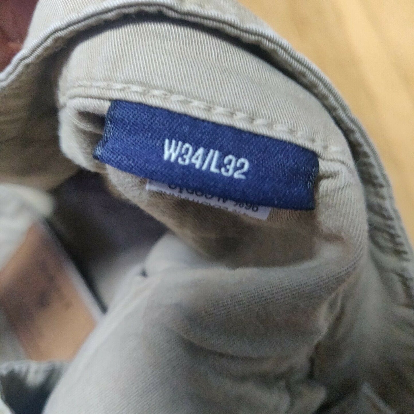 Gant Beige Chinos Trousers Regular Fit Men Size 34W/32L