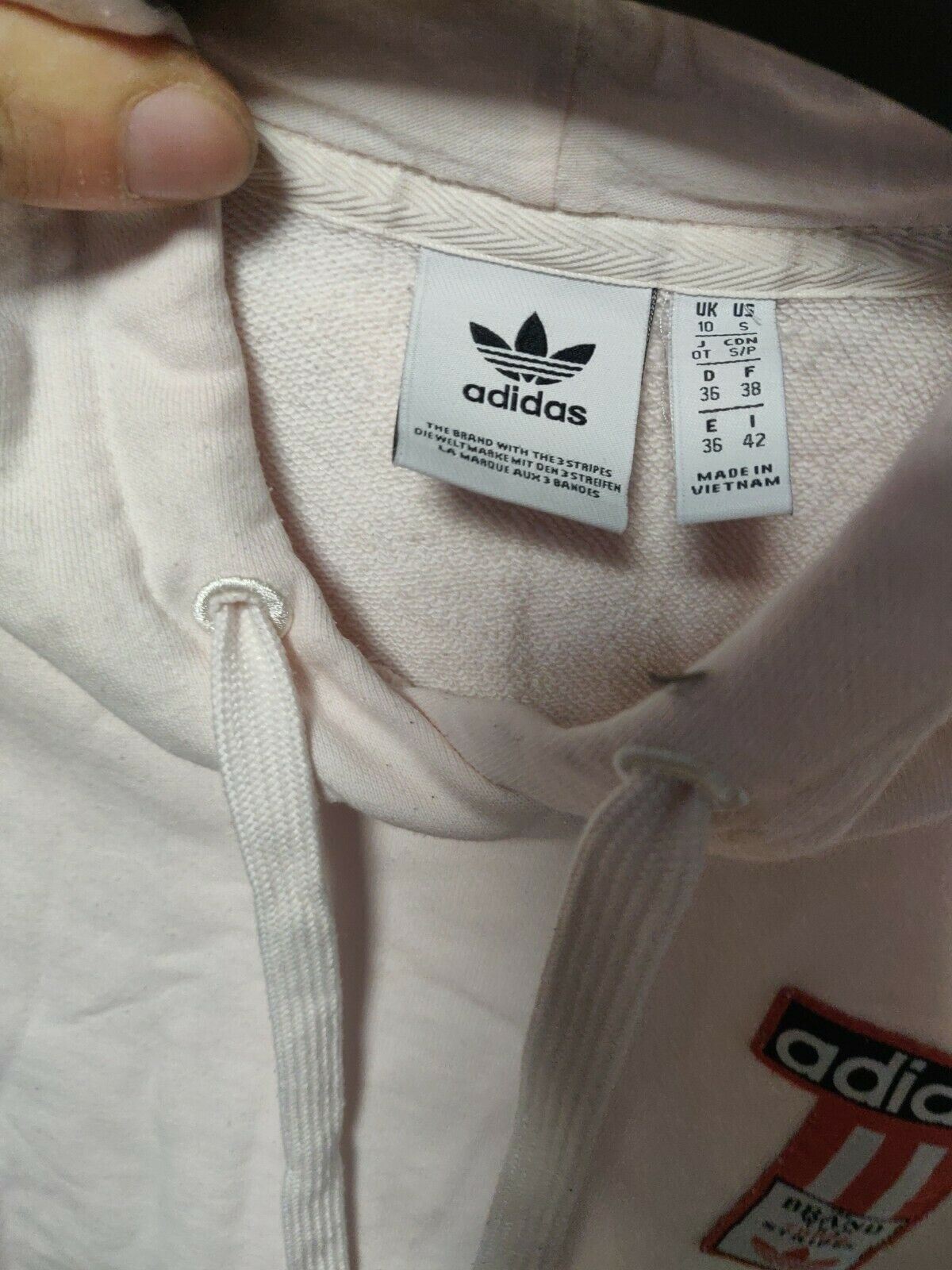 Adidas Vintage Pink Hoodie Women UK 10