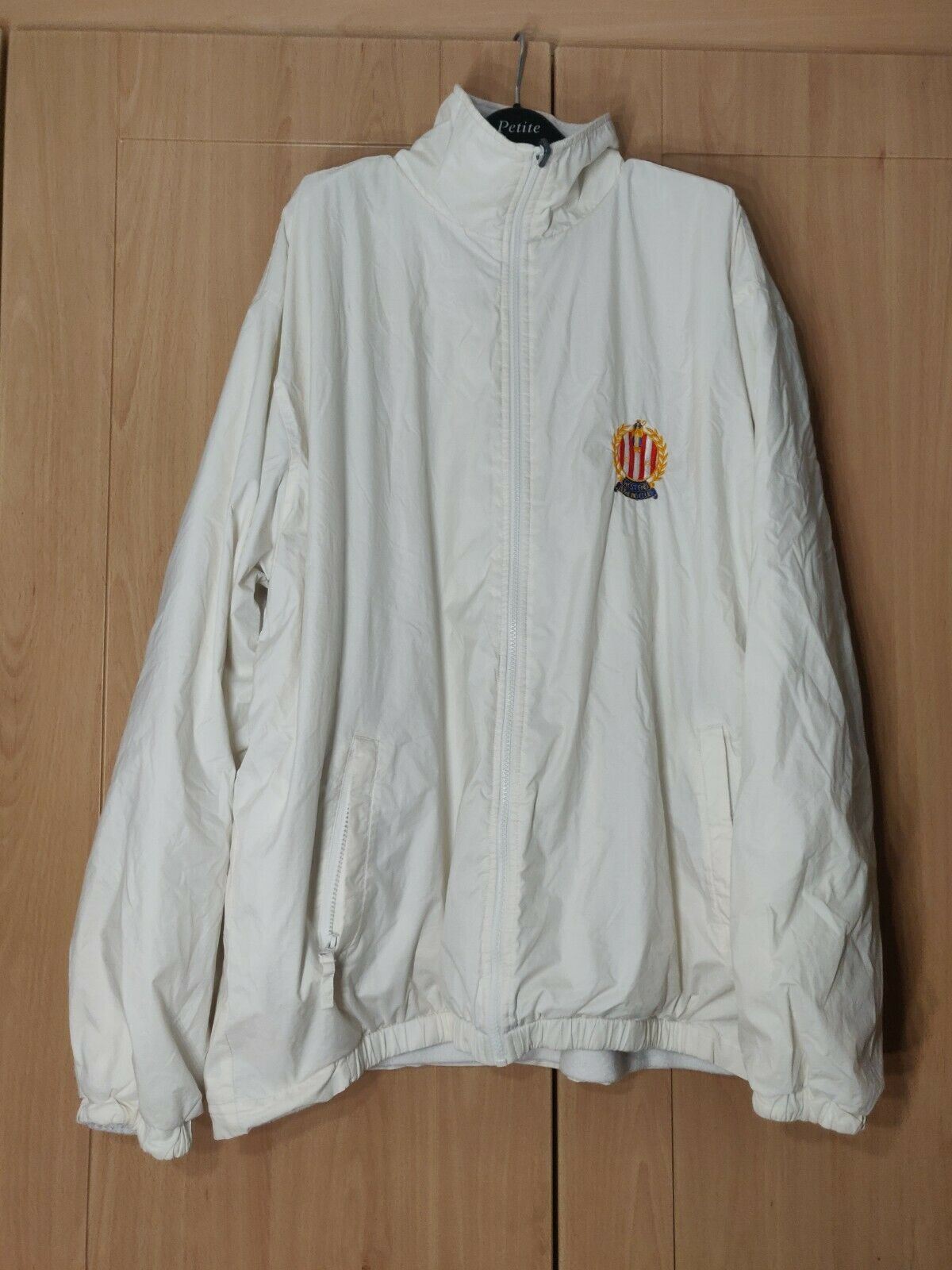 West End Bowling Club White hoodie vintage  Jacket Medium