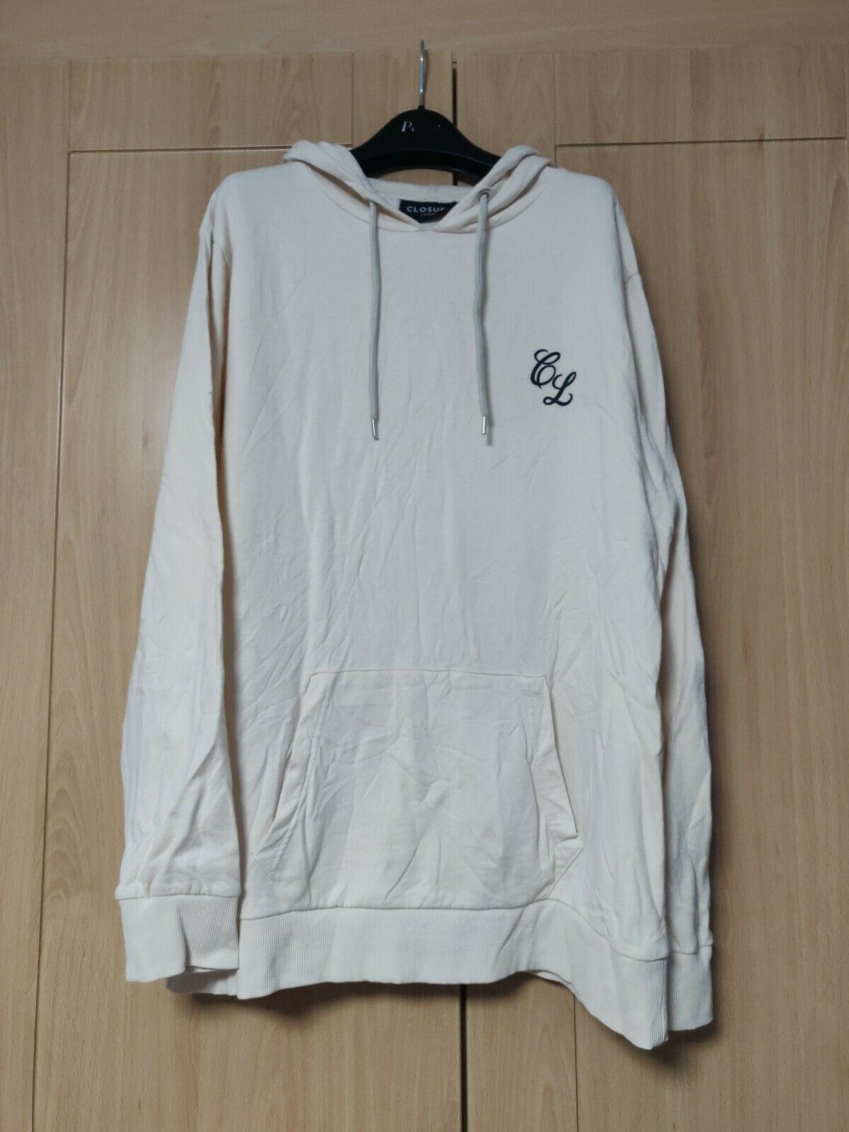 Closure London White Pullover Hoodie Men Size Large