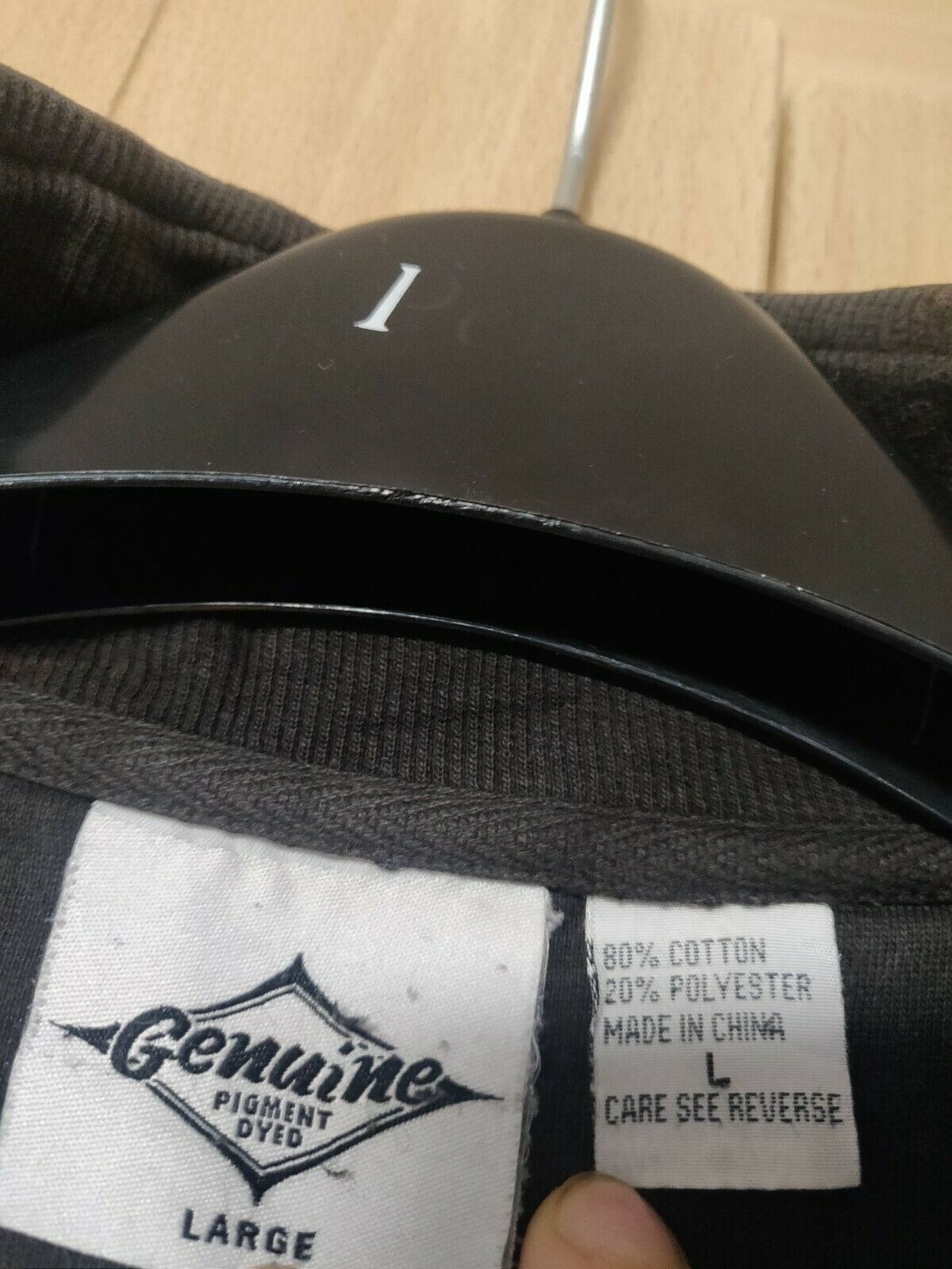 Vintage 1995 Genuine pigment dyed Black Sweatshirt Jumper 1/4 Zip Men Size Large