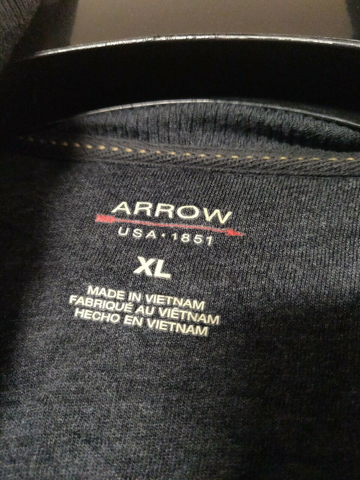 Arrow Vintage Blue Sweatshirt Jumper 1/4 Zip Men Size XL