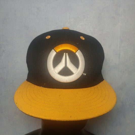 Overwatch Black Orange Baseball Cap White Logo Adults Adjustable Sizing