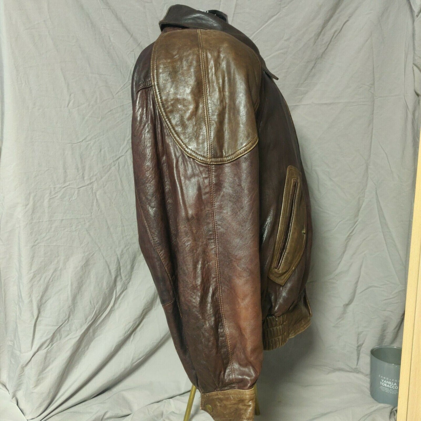 Vera Pelle Vintage Brown Leather Jacket Men Size Large