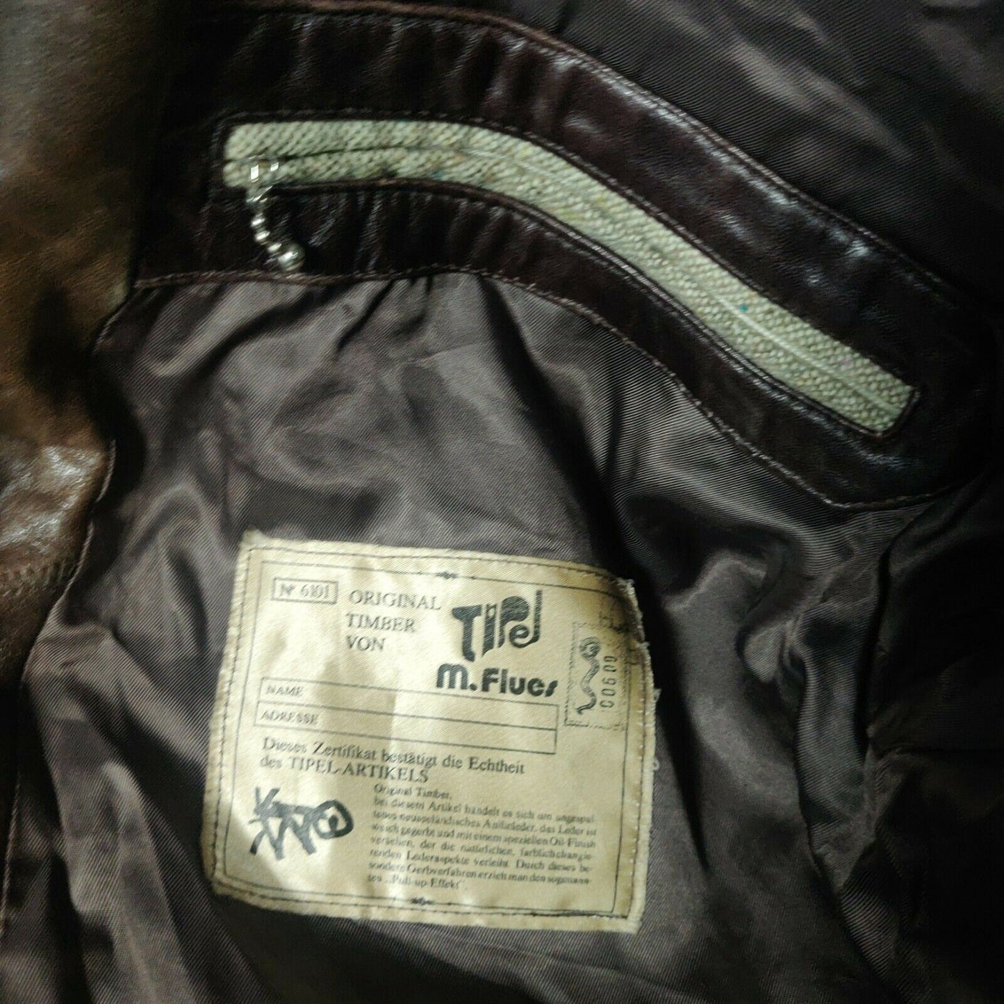 Vera Pelle Vintage Brown Leather Jacket Men Size Large