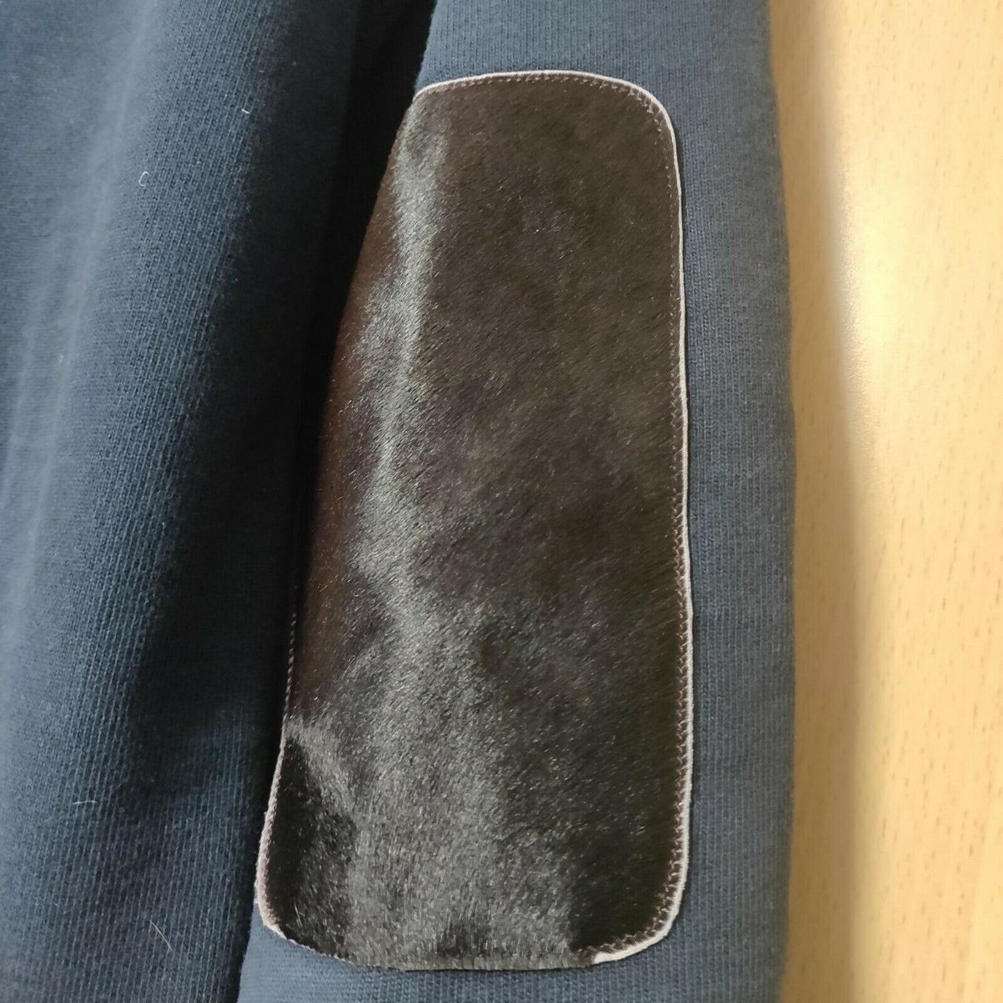 Michael Kors Navy Sweatshirt Crewneck Leather Shoulder Pads Men Size Large