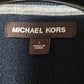 Michael Kors Navy Sweatshirt Crewneck Leather Shoulder Pads Men Size Large