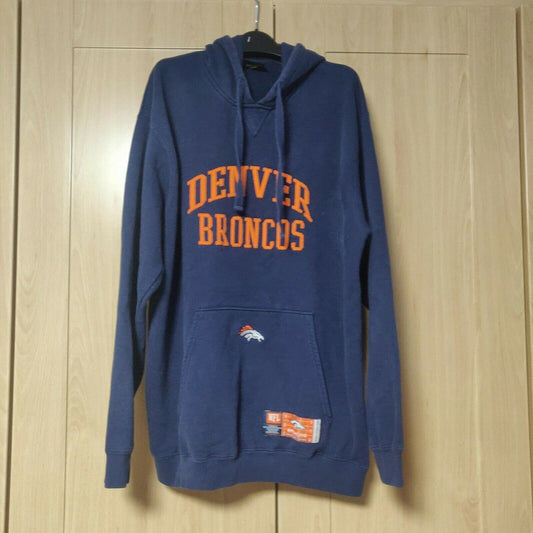NFL Denver Broncos Navy Pullover Hoodie Long Sleeve Men Size Large