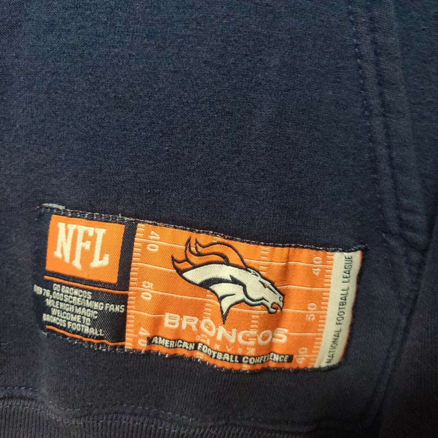 NFL Denver Broncos Navy Pullover Hoodie Long Sleeve Men Size Large