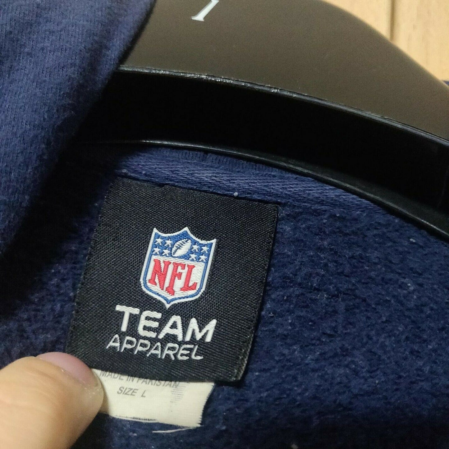 NFL Denver Broncos Navy Pullover Hoodie Long Sleeve Men Size Large