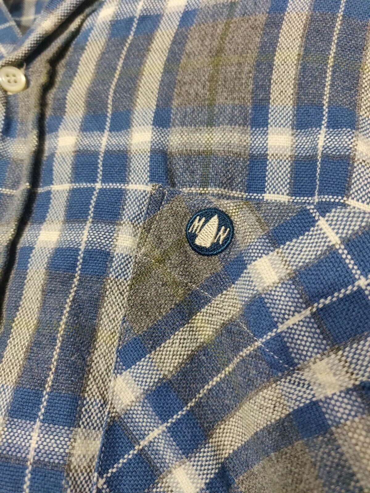 Murphy &Nye Sailwear vintage blue plaid shirt men Large