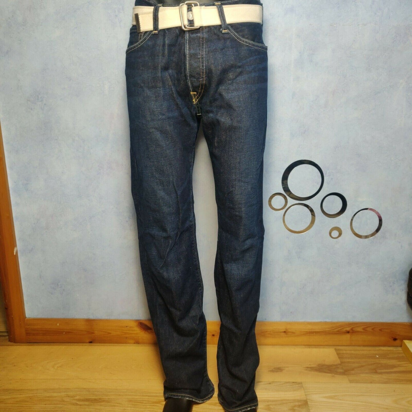 Huntington Dark Blue Low Rise Slim Straight Men Size 34W/34L