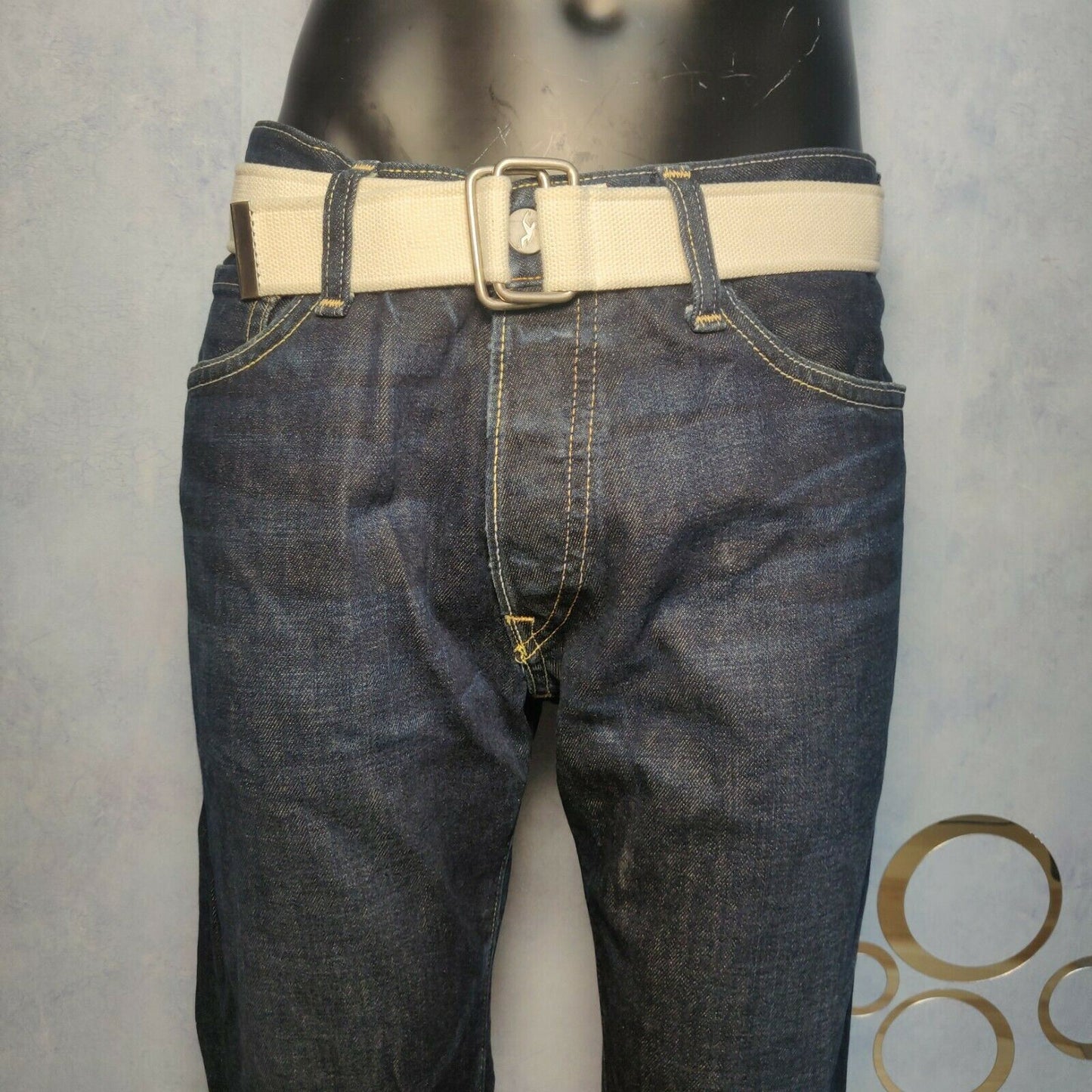 Huntington Dark Blue Low Rise Slim Straight Men Size 34W/34L