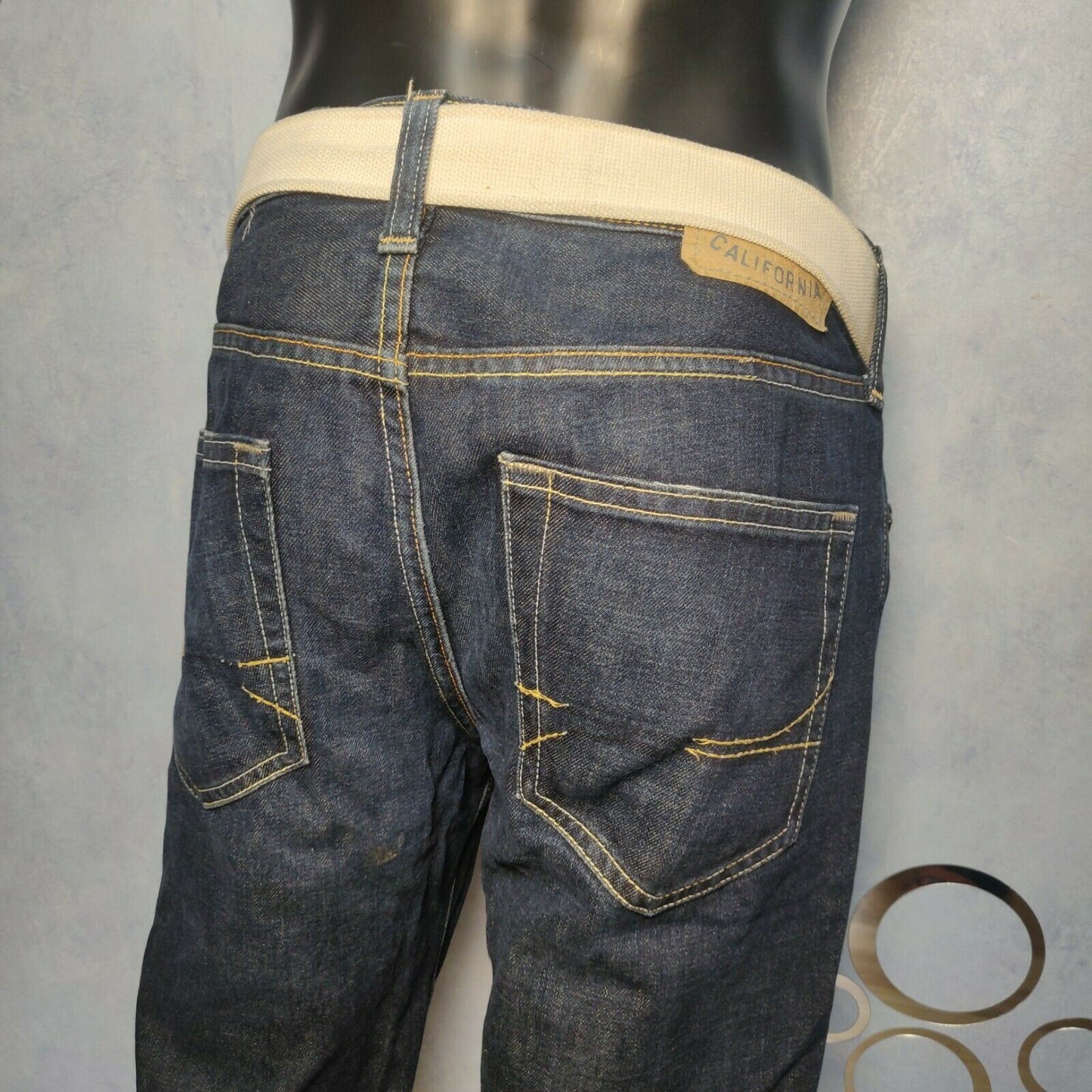 Huntington Dark Blue Low Rise Slim Straight Men Size 34W/34L