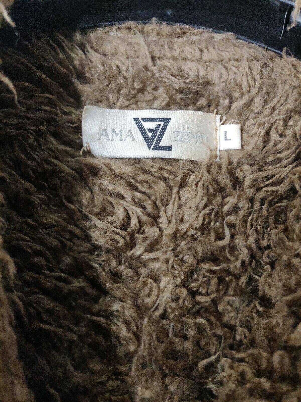 Ama Zinc Light Grey Button-Up Leather vintage Jacket women's Large