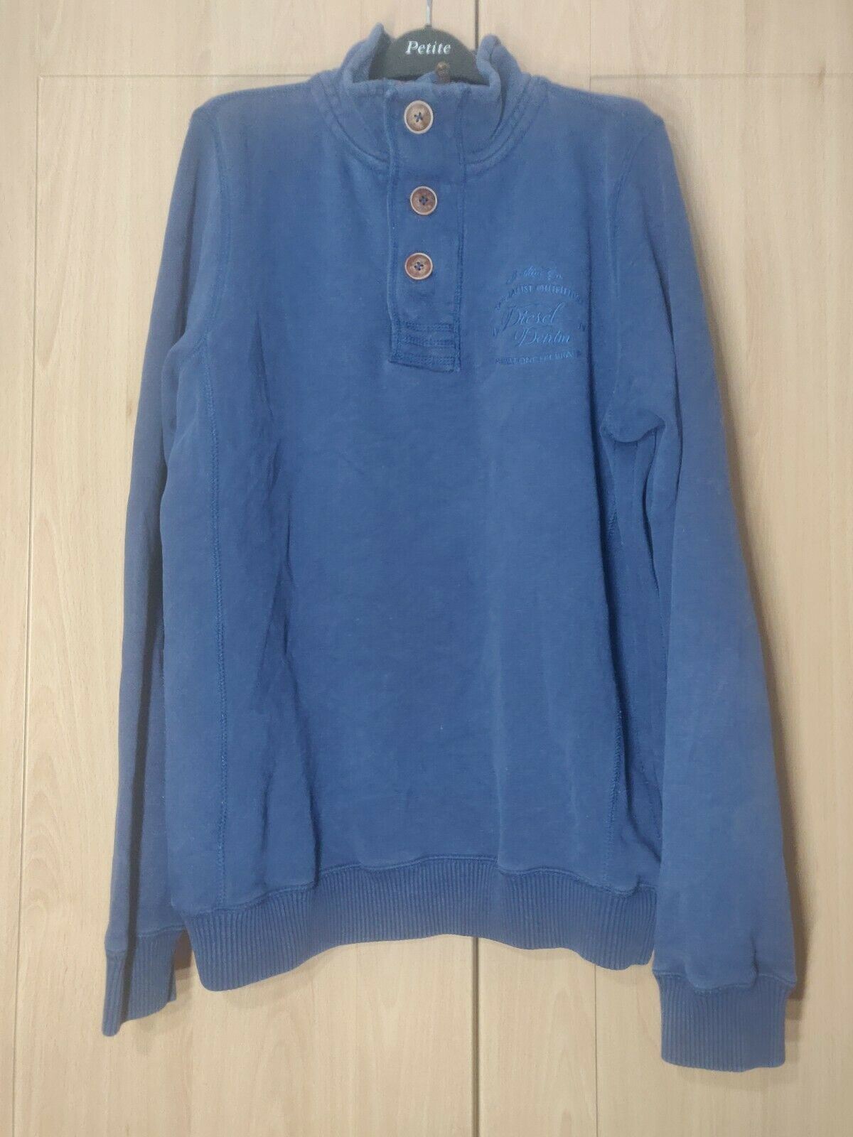 Diesel Jeans Vintage Navy Half-Zip Jumper Size Large