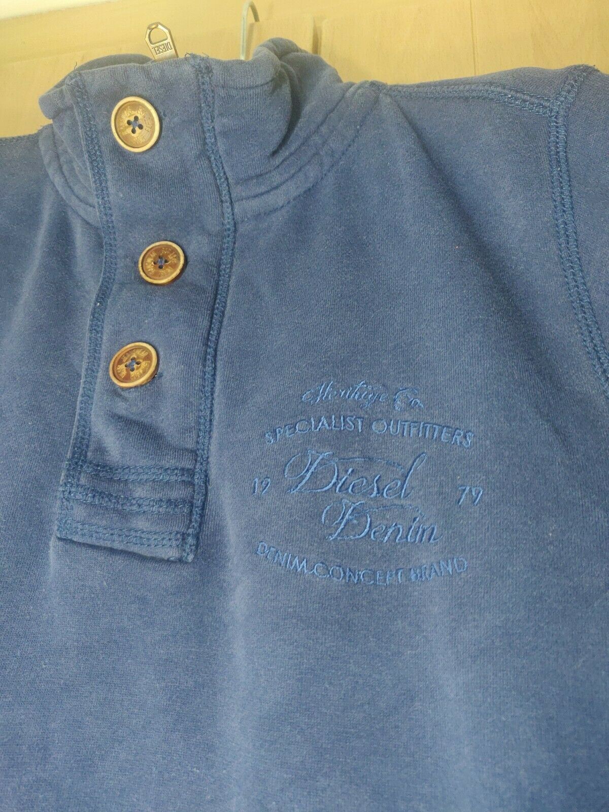 Diesel Jeans Vintage Navy Half-Zip Jumper Size Large