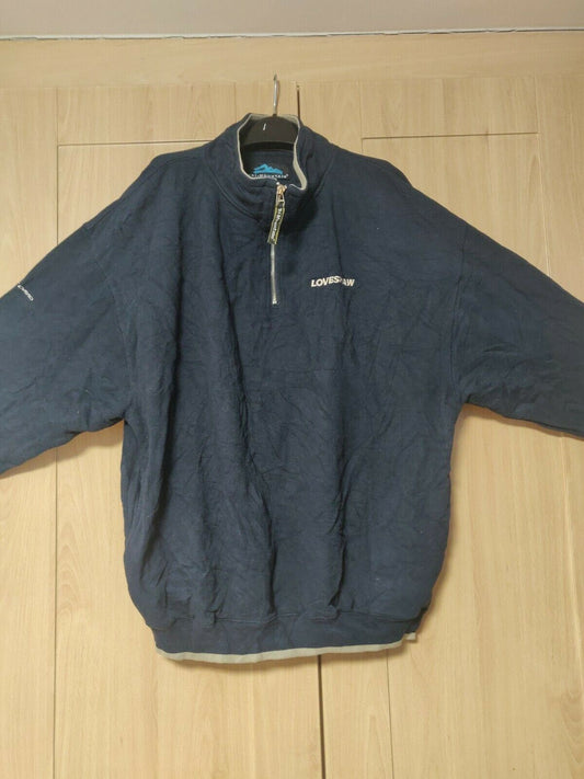 Tri-Mountain Blue Sweatshirt Long Sleeve 1/4 Zip Men Size XL