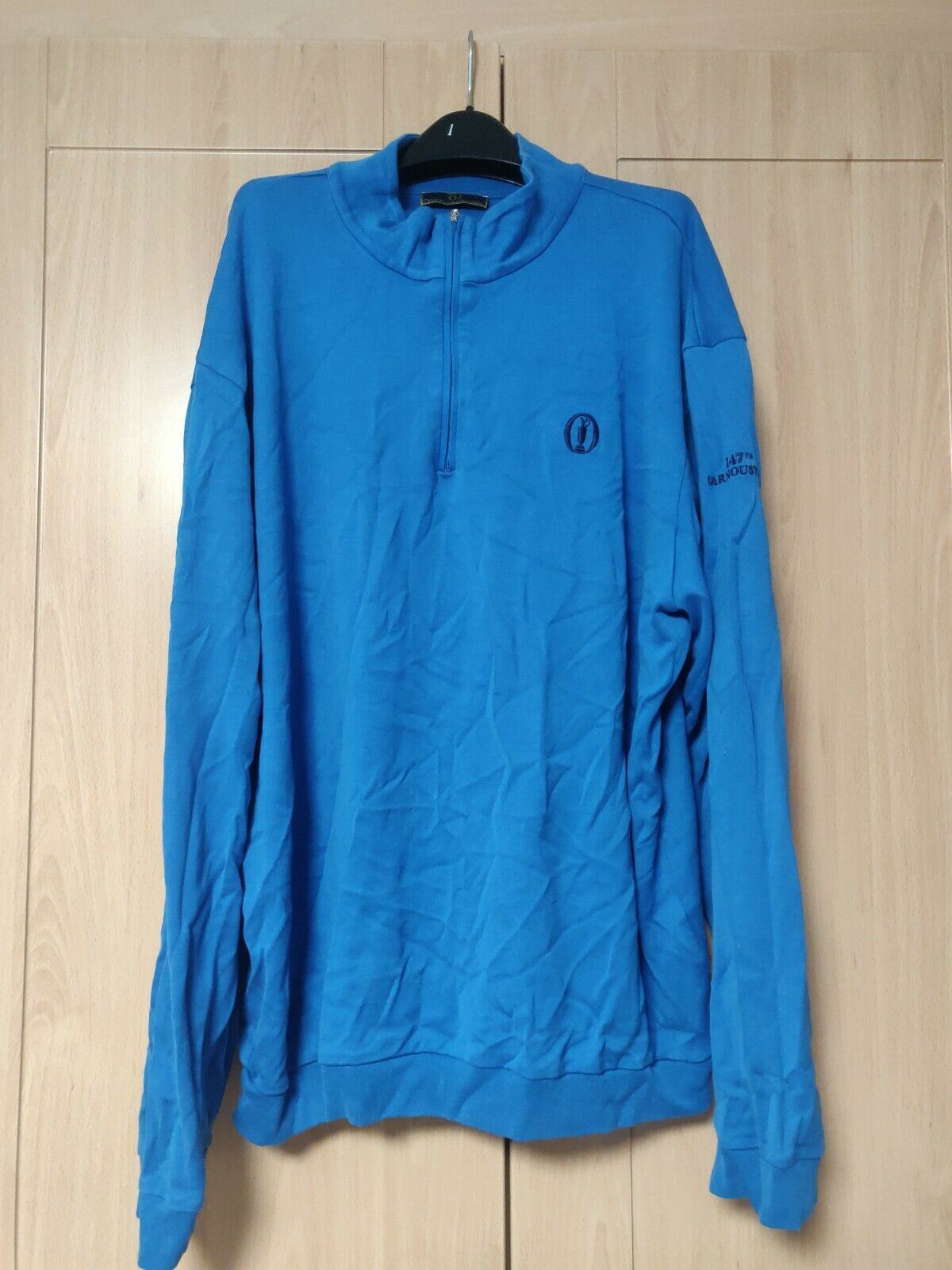 The Tartan Collection Carnoustie 147th Blue Sweatshirt Half-Zip Men Size XXL