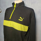 Puma Black Green Sweatshirt 1/4 Zip Women Size Medium