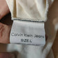 Calvin Klein Jeans White Polo Shirt 1/4 Button Men Size Large